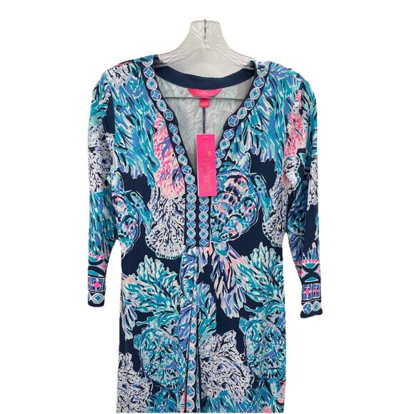 NWT Lilly Pulitzer Melli Maxi Dress Party In Paradise High Tide Navy Size XS - Picture 2 of 12